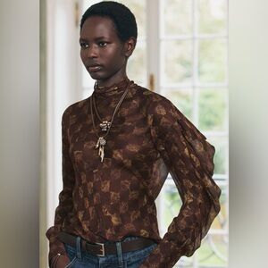 PRINTED RUFFLE SHIRT ZW COLLECTION